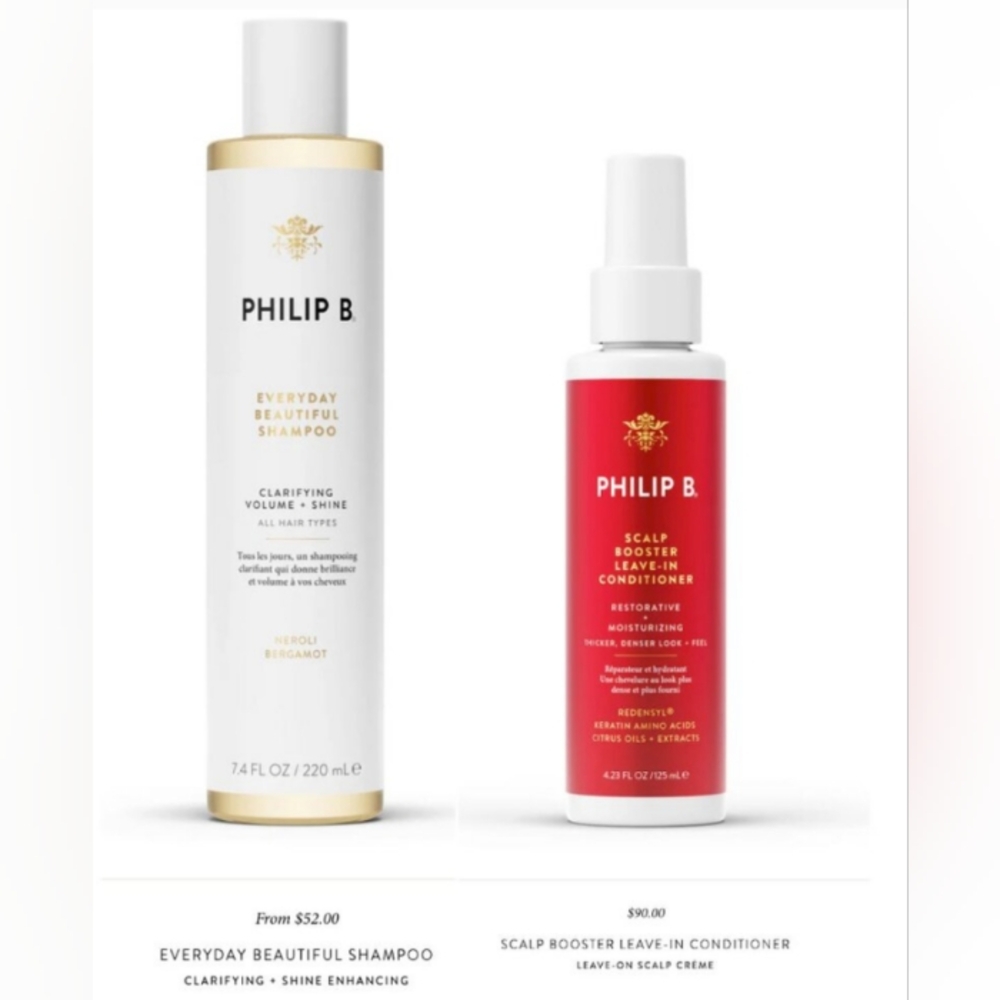 New Philip B Everyday Beautiful Shampoo & Leave In Conditioner Set